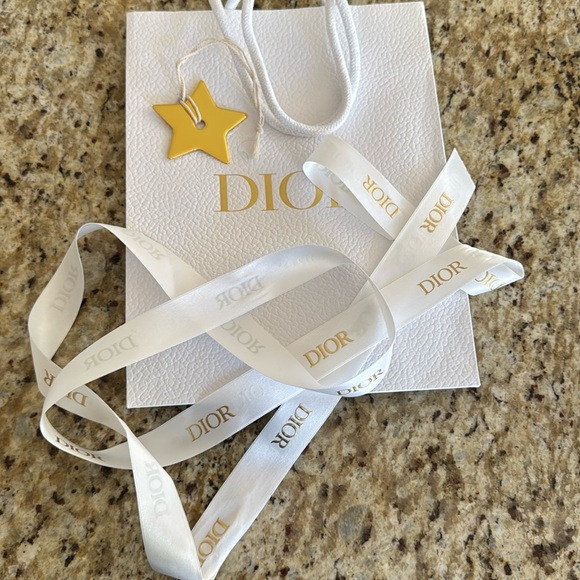 Dior Accessories - 1 DiorWhite Shopping Bags with 1 Gold Dior Stars and Ribbon